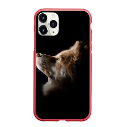 Чехол iPhone 11 Pro матовый Пес, цвет: 3D-красный