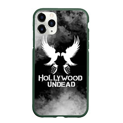Чехол iPhone 11 Pro матовый Hollywood Undead, цвет: 3D-темно-зеленый