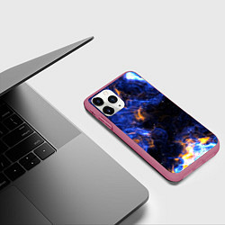 Чехол iPhone 11 Pro матовый Космос, цвет: 3D-малиновый — фото 2