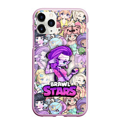 Чехол iPhone 11 Pro матовый BrawlStars Girls Oko, цвет: 3D-розовый