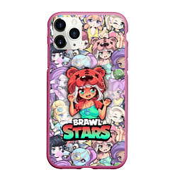 Чехол iPhone 11 Pro матовый BrawlStars Girls Oko, цвет: 3D-малиновый