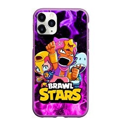 Чехол iPhone 11 Pro матовый BRAWL STARS SANDY, цвет: 3D-фиолетовый