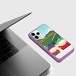 Чехол iPhone 11 Pro матовый ЮЖНЫЙ ПАРК, цвет: 3D-фиолетовый — фото 2