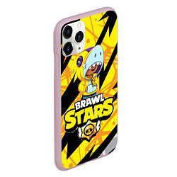 Чехол iPhone 11 Pro матовый BRAWL STARS LEON SHARK, цвет: 3D-розовый — фото 2