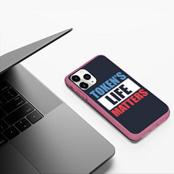 Чехол iPhone 11 Pro матовый TOKENS LIFE MATTERS, цвет: 3D-малиновый — фото 2