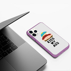 Чехол iPhone 11 Pro матовый Kiss My Ass, цвет: 3D-фиолетовый — фото 2