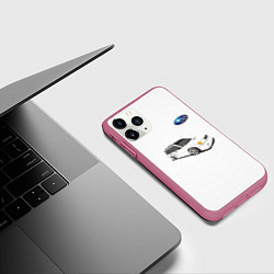 Чехол iPhone 11 Pro матовый SUBARU, цвет: 3D-малиновый — фото 2