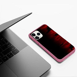 Чехол iPhone 11 Pro матовый RED BLACK MILITARY CAMO, цвет: 3D-малиновый — фото 2