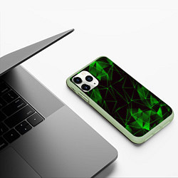 Чехол iPhone 11 Pro матовый GREEN STRIPES, цвет: 3D-салатовый — фото 2