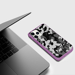 Чехол iPhone 11 Pro матовый ГОРОДСКОЙ КАМУФЛЯЖ, цвет: 3D-фиолетовый — фото 2