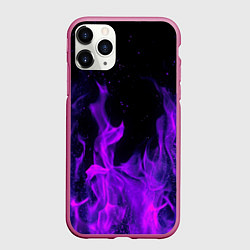 Чехол iPhone 11 Pro матовый ФИОЛЕТОВЫЙ ОГОНЬ, цвет: 3D-малиновый