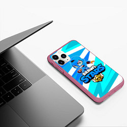 Чехол iPhone 11 Pro матовый BRAWL STARS MAX, цвет: 3D-малиновый — фото 2