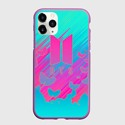 Чехол iPhone 11 Pro матовый BTS, цвет: 3D-фиолетовый