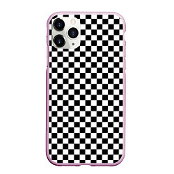 Чехол iPhone 11 Pro матовый Шахматка мелкая, цвет: 3D-розовый