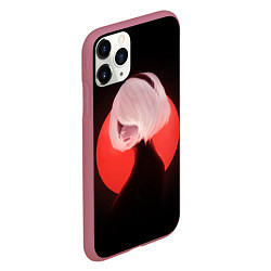 Чехол iPhone 11 Pro матовый 2b Nier Black, цвет: 3D-малиновый — фото 2