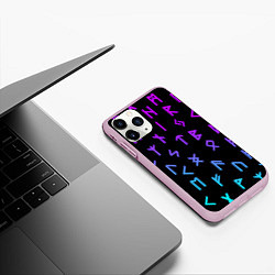 Чехол iPhone 11 Pro матовый РУНЫ, цвет: 3D-розовый — фото 2