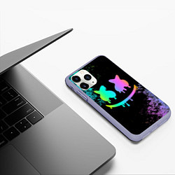 Чехол iPhone 11 Pro матовый Marshmello, цвет: 3D-светло-сиреневый — фото 2