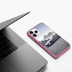 Чехол iPhone 11 Pro матовый Mercedes V8 Biturbo, цвет: 3D-малиновый — фото 2