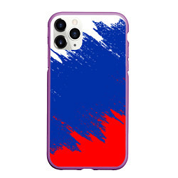 Чехол iPhone 11 Pro матовый РОССИЯ ТРИКОЛОР, цвет: 3D-фиолетовый