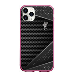 Чехол iPhone 11 Pro матовый Liverpool FC, цвет: 3D-малиновый