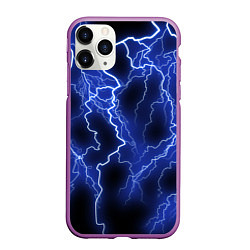 Чехол iPhone 11 Pro матовый МОЛНИЯ NEON, цвет: 3D-фиолетовый