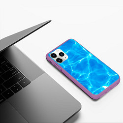 Чехол iPhone 11 Pro матовый Вода, цвет: 3D-фиолетовый — фото 2