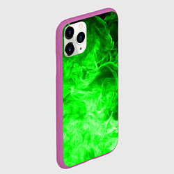 Чехол iPhone 11 Pro матовый ОГОНЬ GREEN NEON, цвет: 3D-фиолетовый — фото 2