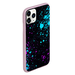 Чехол iPhone 11 Pro матовый БРЫЗГИ КРАСКИ NEON, цвет: 3D-розовый — фото 2