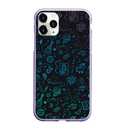 Чехол iPhone 11 Pro матовый Смайлы, цвет: 3D-светло-сиреневый