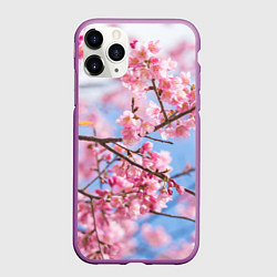 Чехол iPhone 11 Pro матовый Ветки Сакуры, цвет: 3D-фиолетовый
