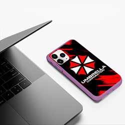 Чехол iPhone 11 Pro матовый Umbrella Corporation, цвет: 3D-фиолетовый — фото 2