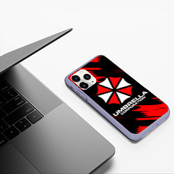 Чехол iPhone 11 Pro матовый Umbrella Corporation, цвет: 3D-светло-сиреневый — фото 2