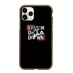 Чехол iPhone 11 Pro матовый System of a Down, цвет: 3D-коричневый