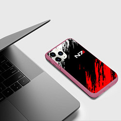 Чехол iPhone 11 Pro матовый MASS EFFECT N7, цвет: 3D-малиновый — фото 2