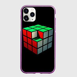 Чехол iPhone 11 Pro матовый Кубик Рубика, цвет: 3D-фиолетовый