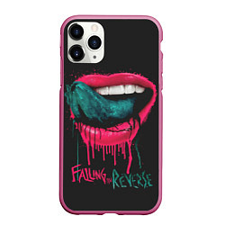 Чехол iPhone 11 Pro матовый Falling in Reverse, цвет: 3D-малиновый