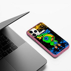 Чехол iPhone 11 Pro матовый Leon Brawl Stars, цвет: 3D-малиновый — фото 2