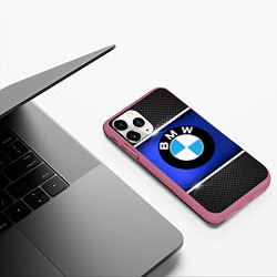 Чехол iPhone 11 Pro матовый BMW, цвет: 3D-малиновый — фото 2