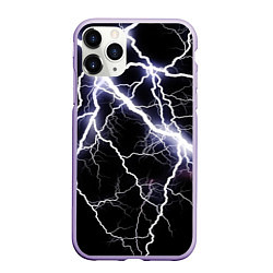 Чехол iPhone 11 Pro матовый Молния, цвет: 3D-светло-сиреневый