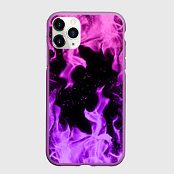 Чехол iPhone 11 Pro матовый ЦВЕТНОЙ ОГОНЬ, цвет: 3D-фиолетовый