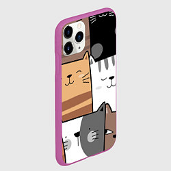 Чехол iPhone 11 Pro матовый Котейки, цвет: 3D-фиолетовый — фото 2