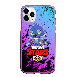 Чехол iPhone 11 Pro матовый BRAWL STARS WEREWOLF LEON, цвет: 3D-фиолетовый