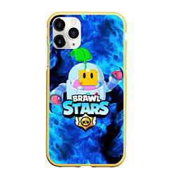 Чехол iPhone 11 Pro матовый BRAWL STARS SPROUT, цвет: 3D-желтый