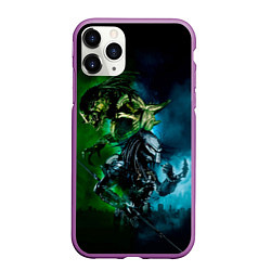 Чехол iPhone 11 Pro матовый PREDATOR, цвет: 3D-фиолетовый