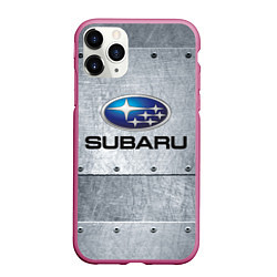 Чехол iPhone 11 Pro матовый SUBARU, цвет: 3D-малиновый