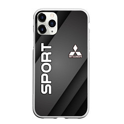 Чехол iPhone 11 Pro матовый MITSUBISH SPORT, цвет: 3D-белый