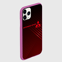Чехол iPhone 11 Pro матовый MITSUBISHI, цвет: 3D-фиолетовый — фото 2