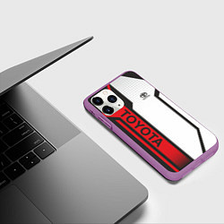 Чехол iPhone 11 Pro матовый Toyota Driver team, цвет: 3D-фиолетовый — фото 2