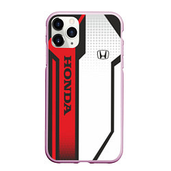 Чехол iPhone 11 Pro матовый Honda Driver team, цвет: 3D-розовый