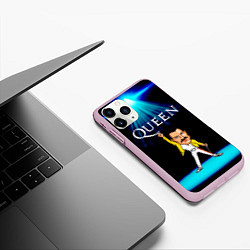 Чехол iPhone 11 Pro матовый Фреди Меркури, цвет: 3D-розовый — фото 2